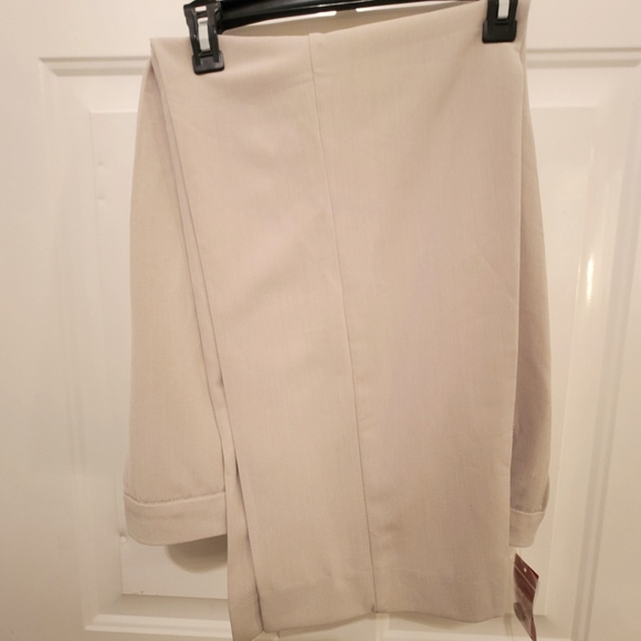 Avenue Modern Fit Flat Front Slacks, Slim Leg, 18 Avg, Stretch, Khaki Color - Picture 2 of 8